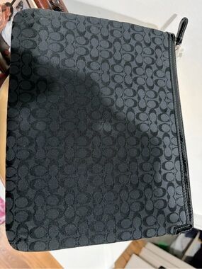 Coach Black Signature Jacquard Zip Pouch